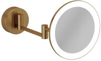 Косметическое зеркало c LED подсветкой KLUDI VELA R 58995N1W брашированная бронза PVD