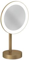 Косметическое зеркало c LED подсветкой KLUDI VELA R 58995N1F брашированная бронза PVD