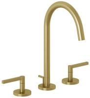 Смеситель для раковины на 3 отверстия Kludi Nova Fonte Puristic 20143N015 брашированное золото PVD