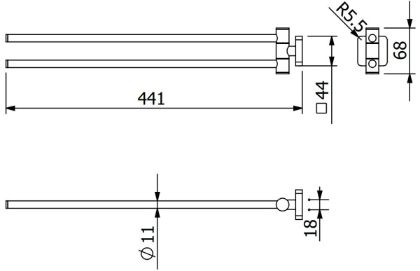 Полотенцедержатель KLUDI VELA S 25977N1 брашированная бронза PVD