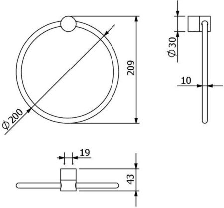 Полотенцедержатель KLUDI VELA R 58978N1 брашированная бронза PVD