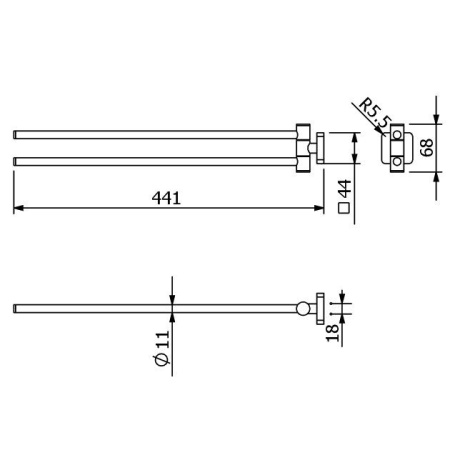 Полотенцедержатель KLUDI VELA S 25977N0 брашированное золото PVD