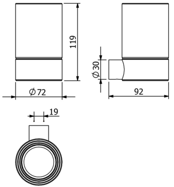 Стакан KLUDI VELA R 58975N5 брашированный никель PVD