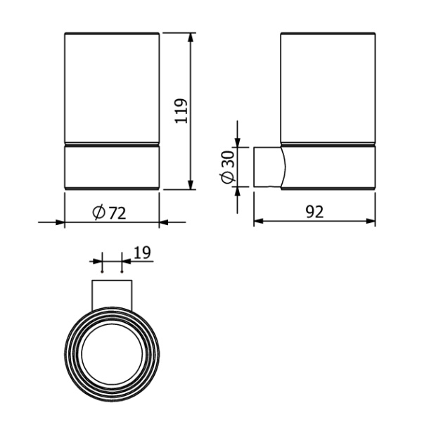 Стакан KLUDI VELA R 5897539 черный матовый