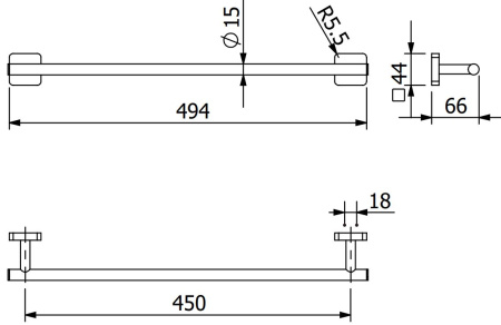 Полотенцедержатель KLUDI VELA S 25980N5 брашированный никель PVD