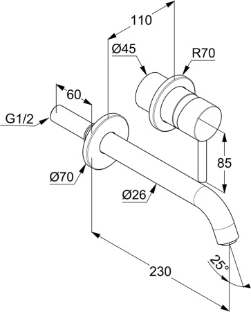 Смеситель для раковины KLUDI BOZZ 382450576 хром