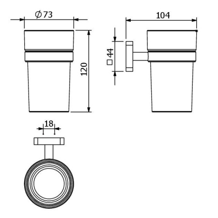 Стакан KLUDI VELA S 2597505 хром