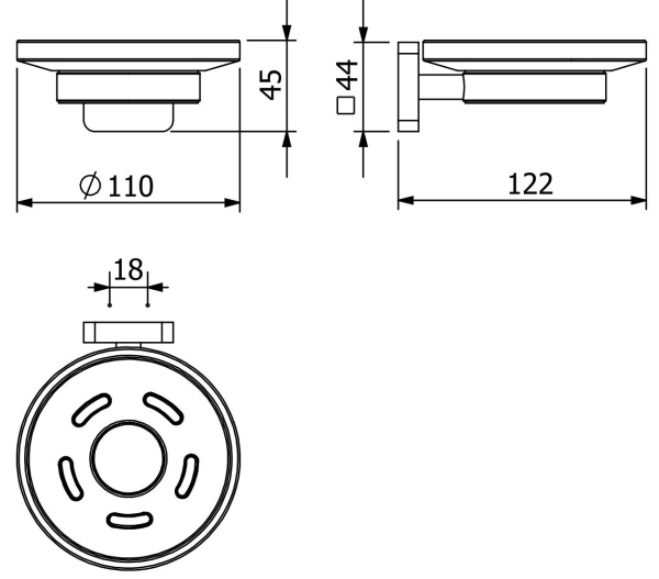Мыльница KLUDI VELA S 25985N1 брашированная бронза PVD