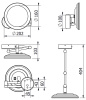 Косметическое зеркало c LED подсветкой KLUDI VELA R 58995N1W брашированная бронза PVD