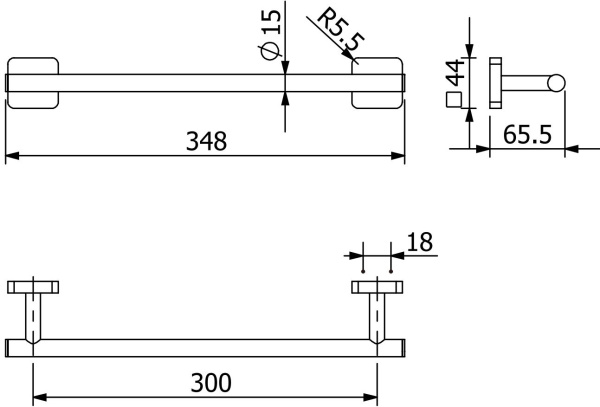 Полотенцедержатель KLUDI VELA S 25962N5 брашированный никель PVD