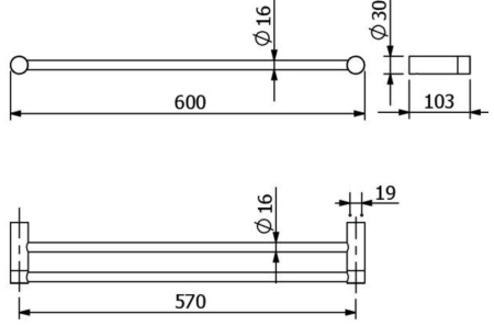 Полотенцедержатель KLUDI VELA R 58988N1 брашированная бронза PVD