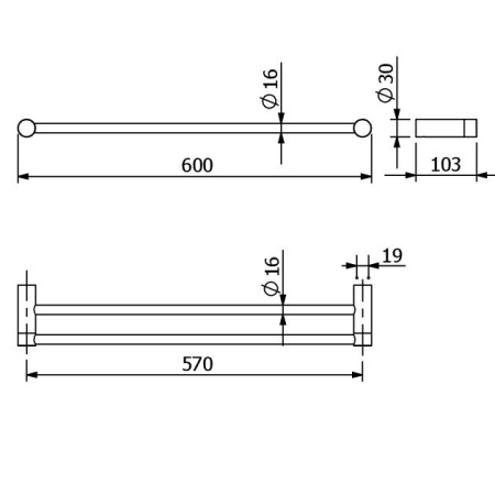 Полотенцедержатель KLUDI VELA R 5898839 черный матовый