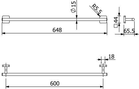 Полотенцедержатель KLUDI VELA S 25979N5 брашированный никель PVD