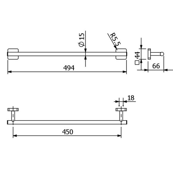 Полотенцедержатель KLUDI VELA S 25980N0 брашированное золото PVD