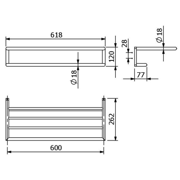 Полотенцедержатель с полкой KLUDI VELA R 5898953 белый матовый