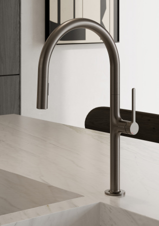 Смеситель для кухни Kludi Reef 50851N275 брашированный черный